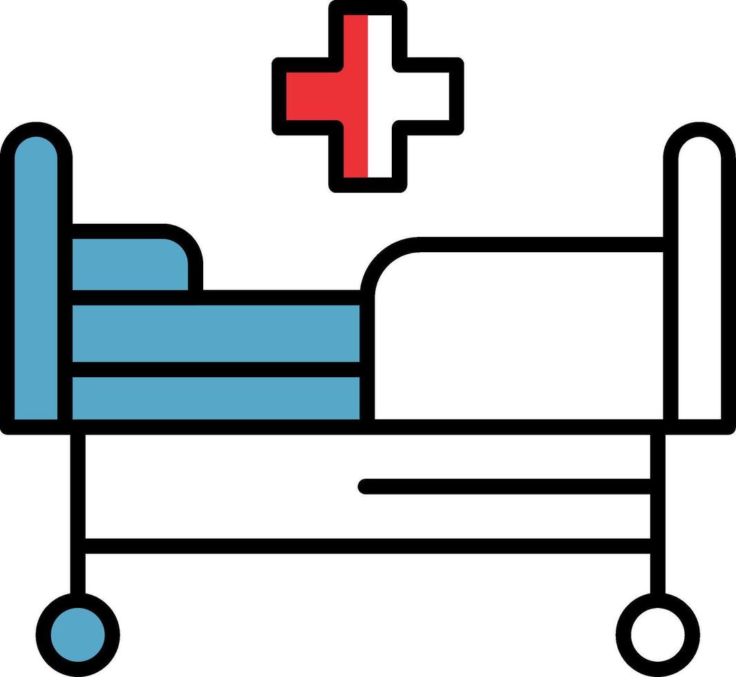 Hospital bed Filled Half Cut Icon vector
