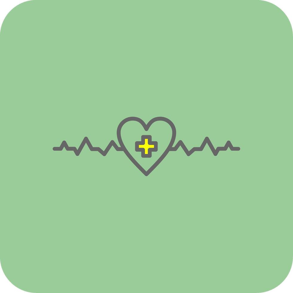 Heartbeat Filled Yellow Icon vector