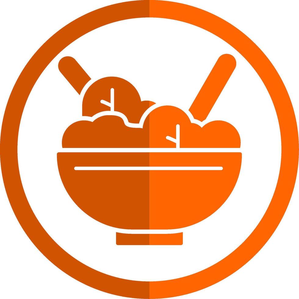 Salad Bowl Glyph Orange Circle Icon vector