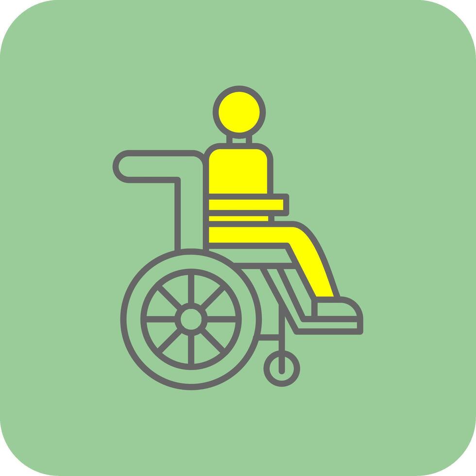 Disabled Person Filled Yellow Icon vector
