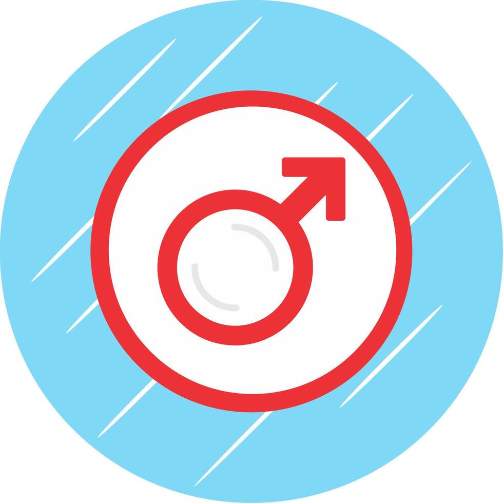 Male symbol Flat Blue Circle Icon vector