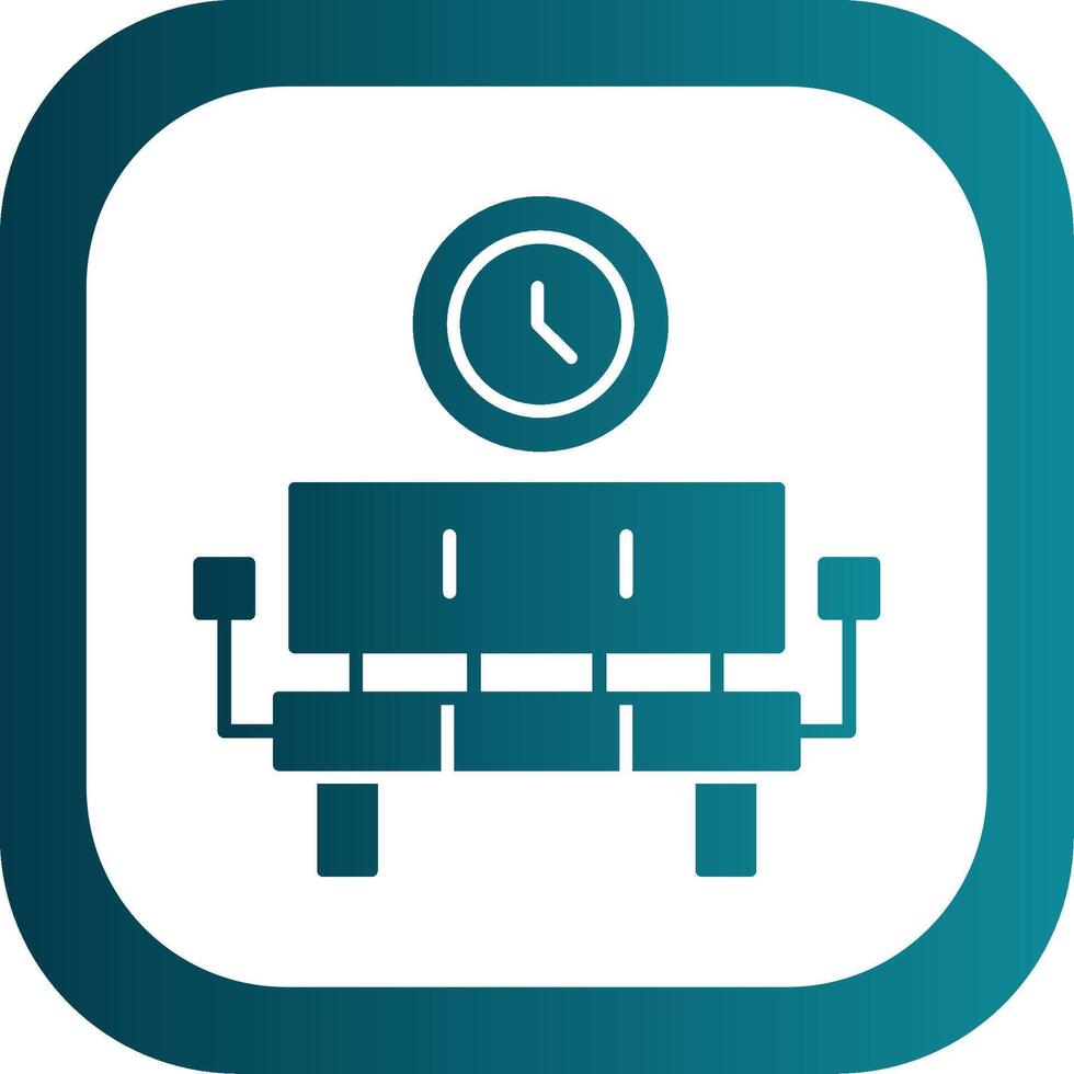 Waiting Room Glyph Gradient Round Corner Icon vector