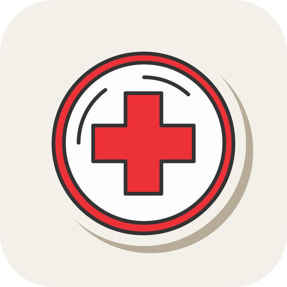 Hospital Sign Line Filled White Shadow Icon vector