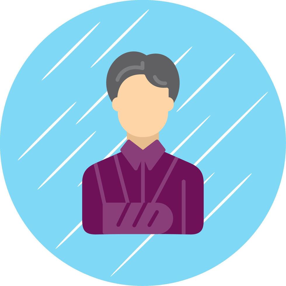 Bandaged Person Flat Blue Circle Icon vector