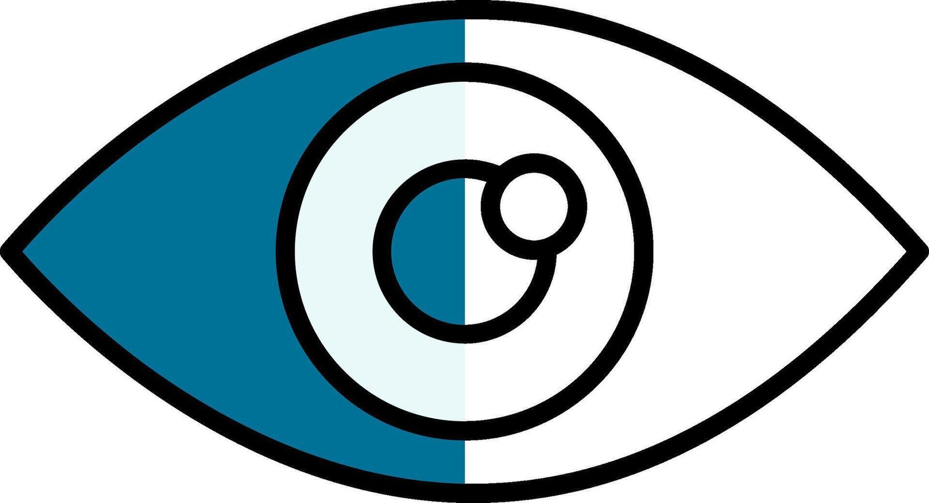 Eye Filled Half Cut Icon vector