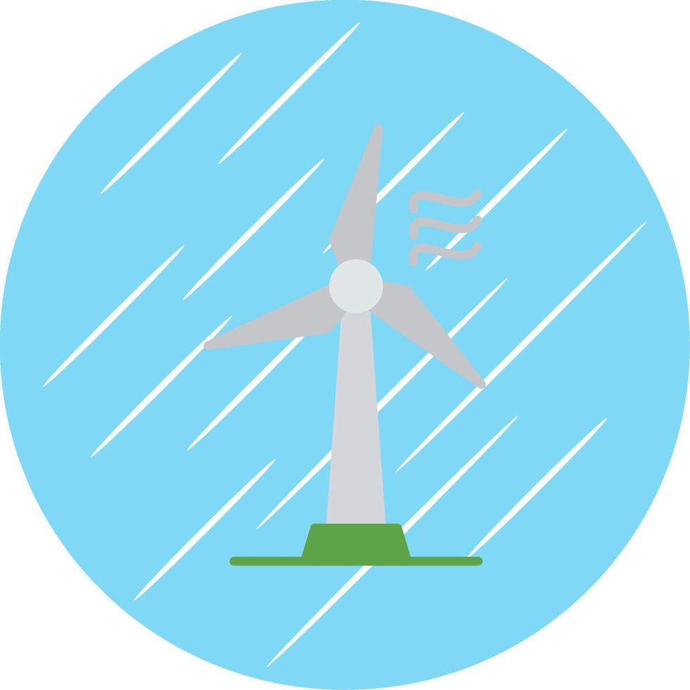 Wind Turbine Flat Blue Circle Icon vector