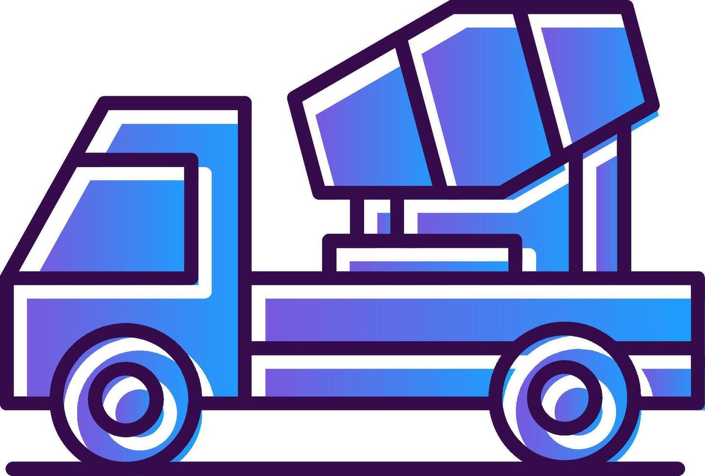 Concrete Mixer Gradient Filled Icon vector