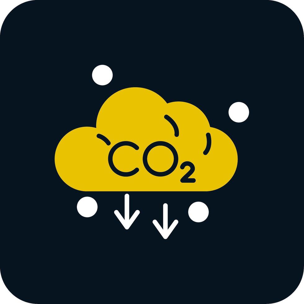 co2 glifo icono de dos colores vector