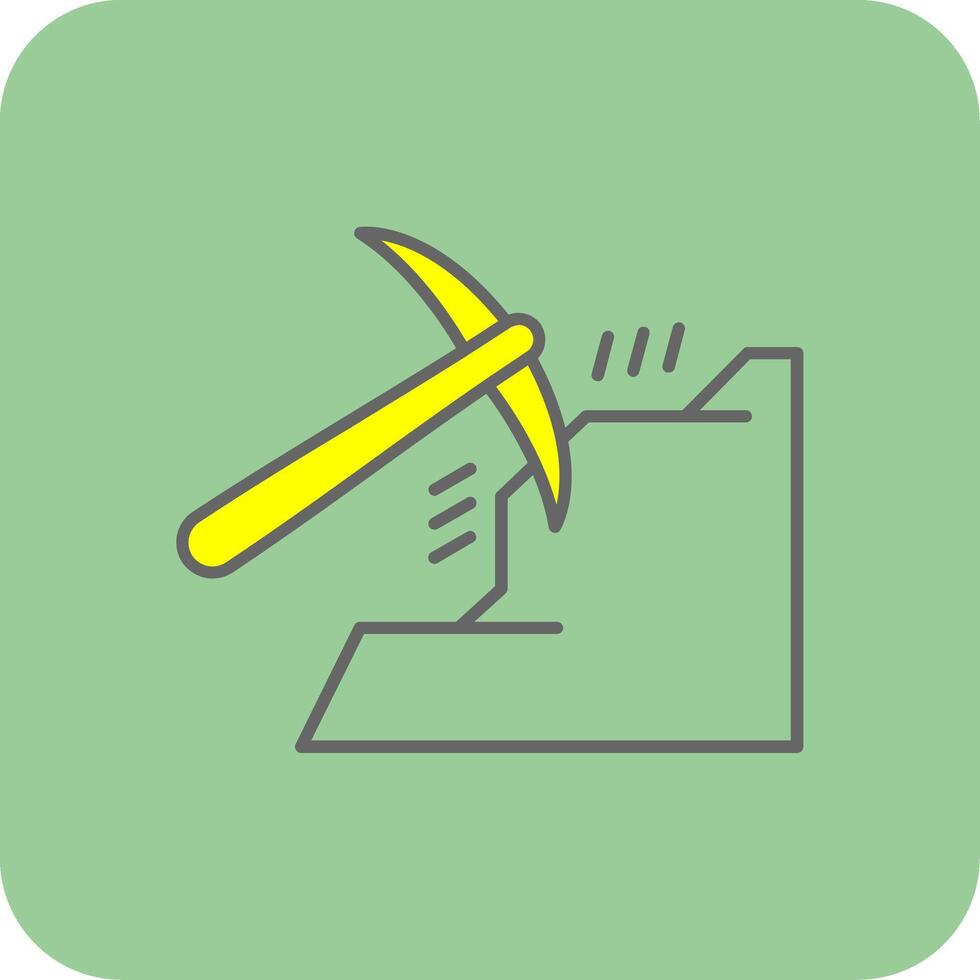 Mining Filled Yellow Icon vector