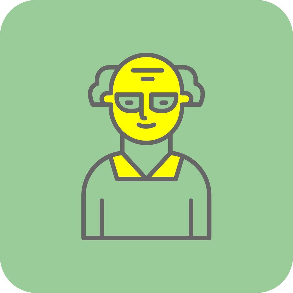 Scientist Filled Yellow Icon vector