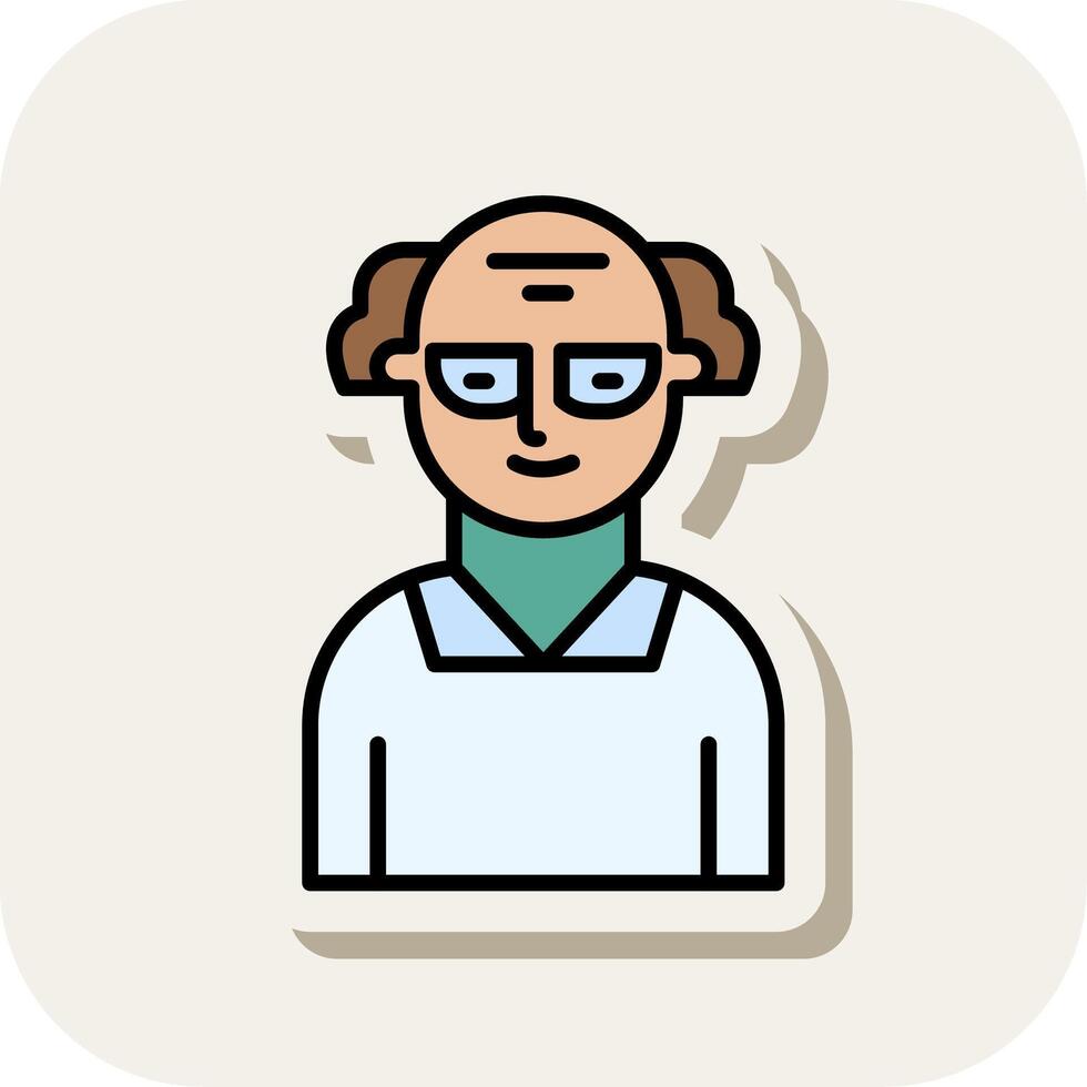 Scientist Line Filled White Shadow Icon vector