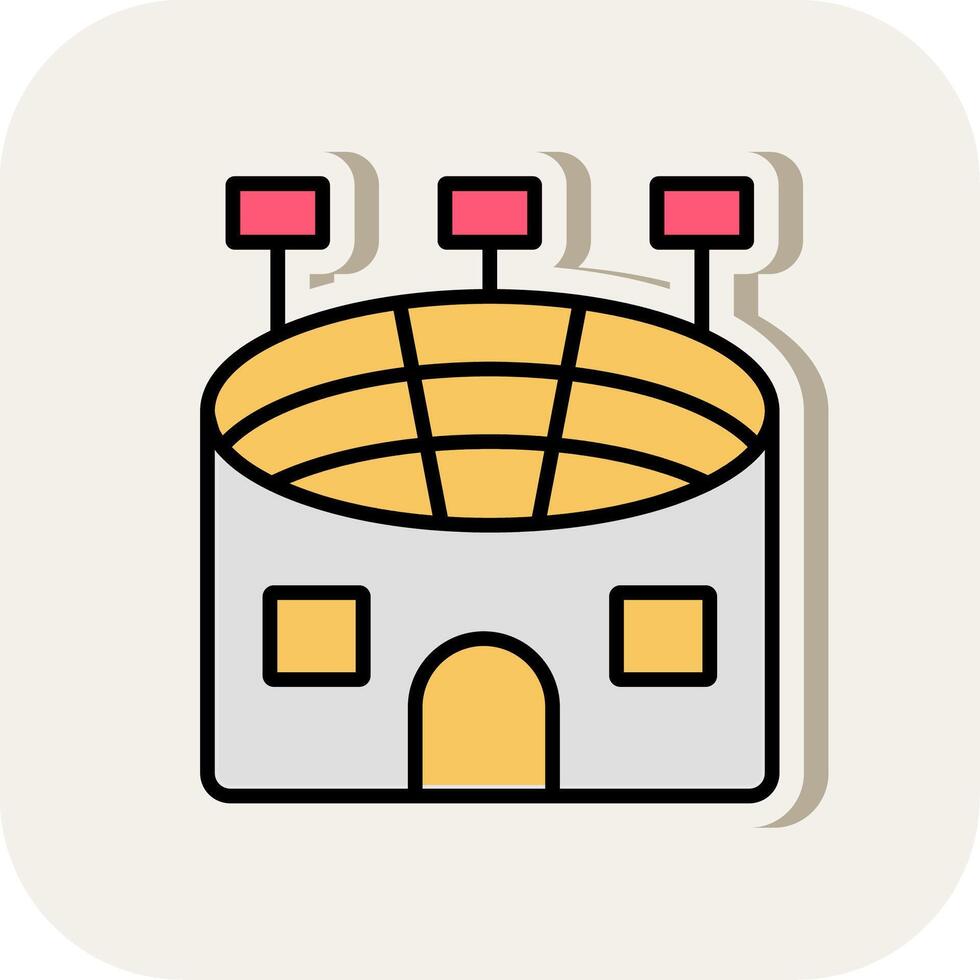 Stadium Line Filled White Shadow Icon vector
