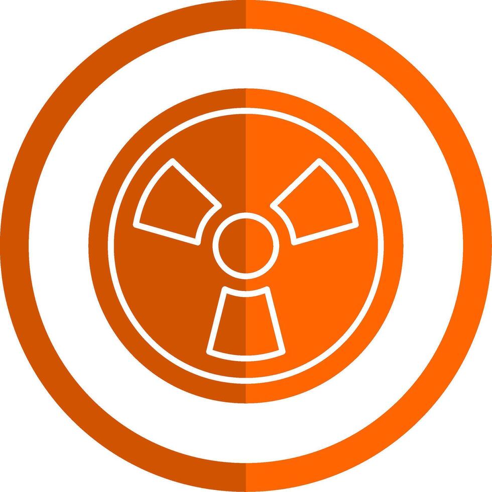 nuclear glifo naranja circulo icono vector