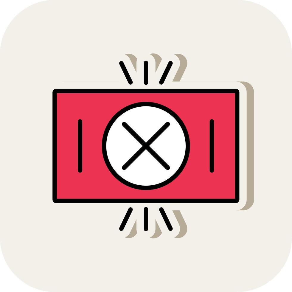 Red Card Line Filled White Shadow Icon vector