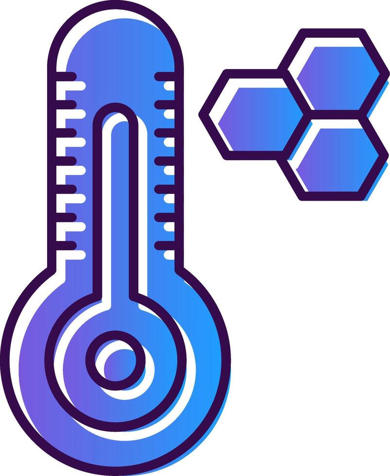 termómetro degradado lleno icono vector