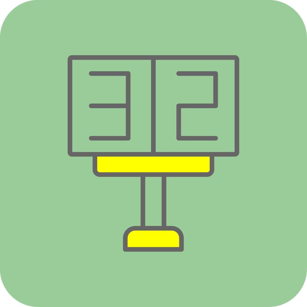 Scoreboard Filled Yellow Icon vector