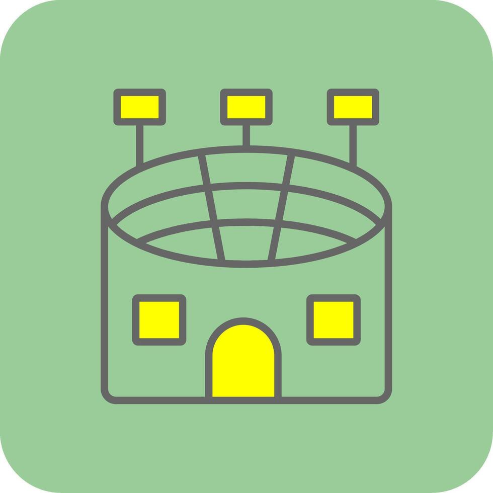 Stadium Filled Yellow Icon vector