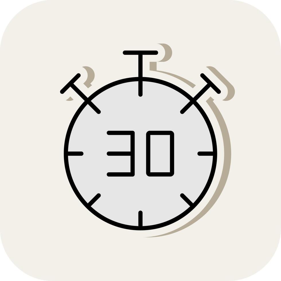 Half Time Line Filled White Shadow Icon vector