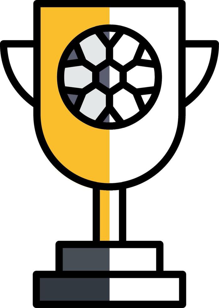 trofeo lleno medio cortar icono vector