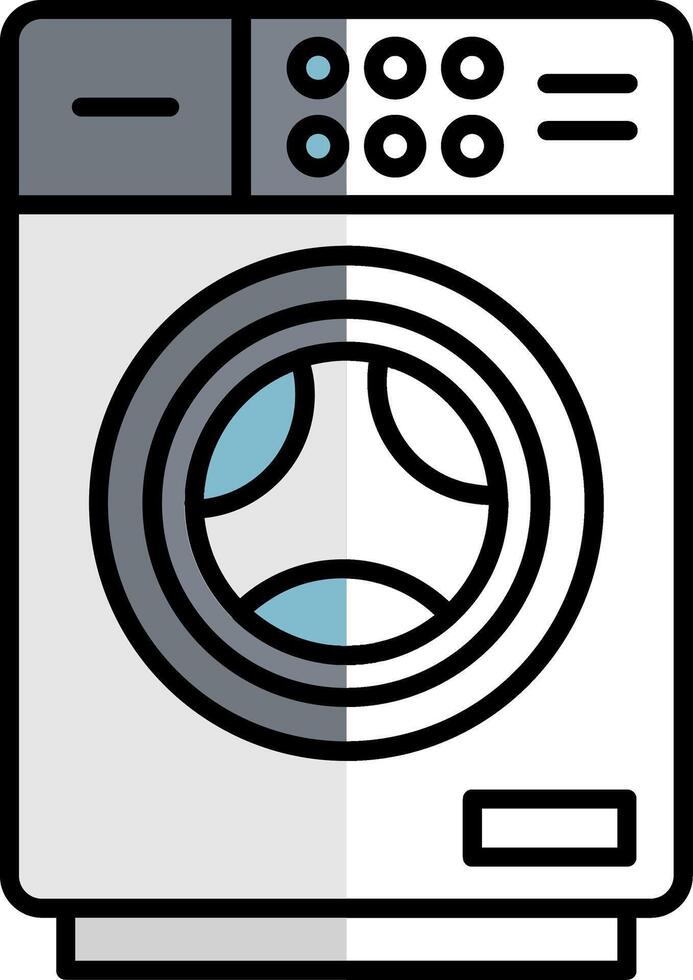 Washing Machine Filled Half Cut Icon vector