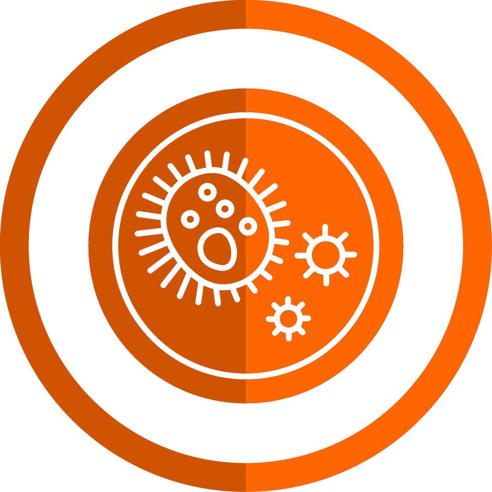 Bacteria Glyph Orange Circle Icon vector