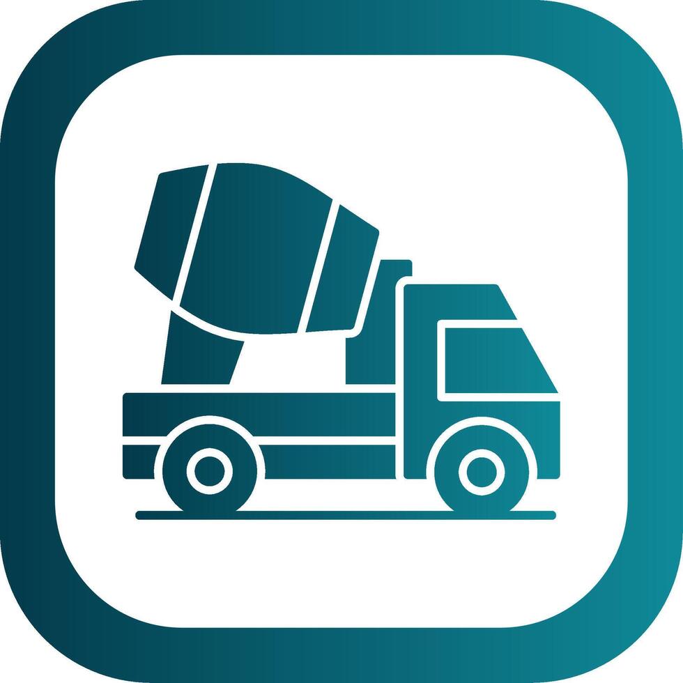 Concrete Mixer Glyph Gradient Round Corner Icon vector