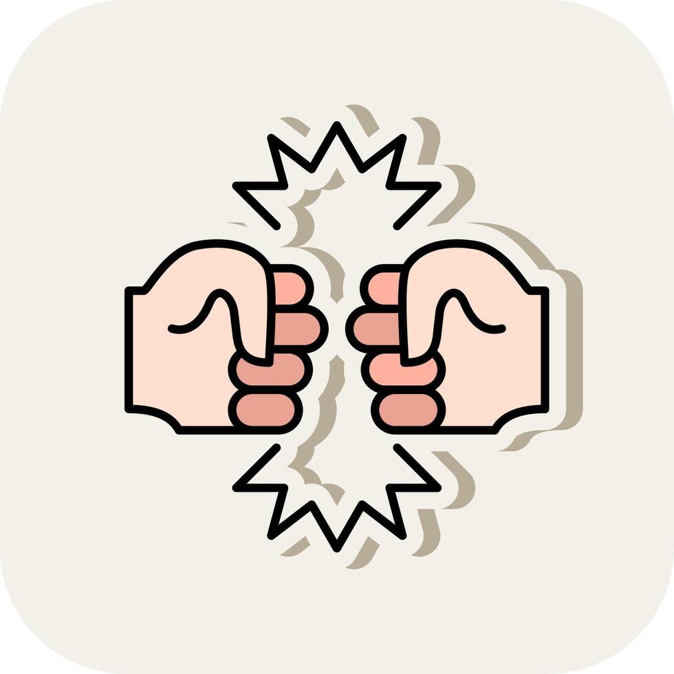 Fighting Line Filled White Shadow Icon vector