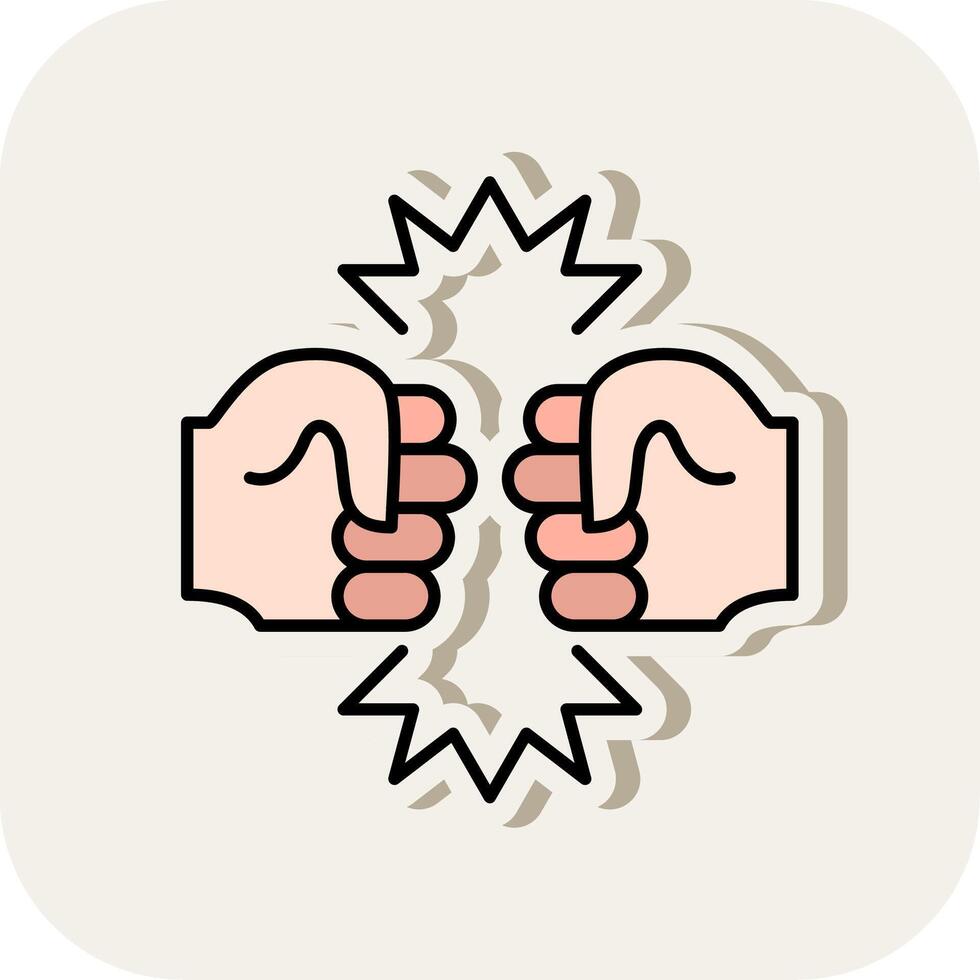 Fighting Line Filled White Shadow Icon vector