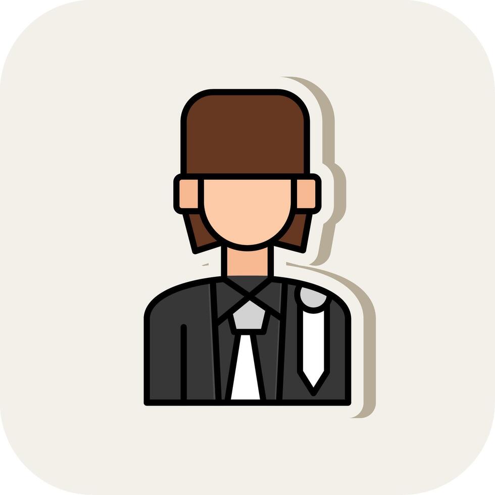 Lawyer Line Filled White Shadow Icon vector