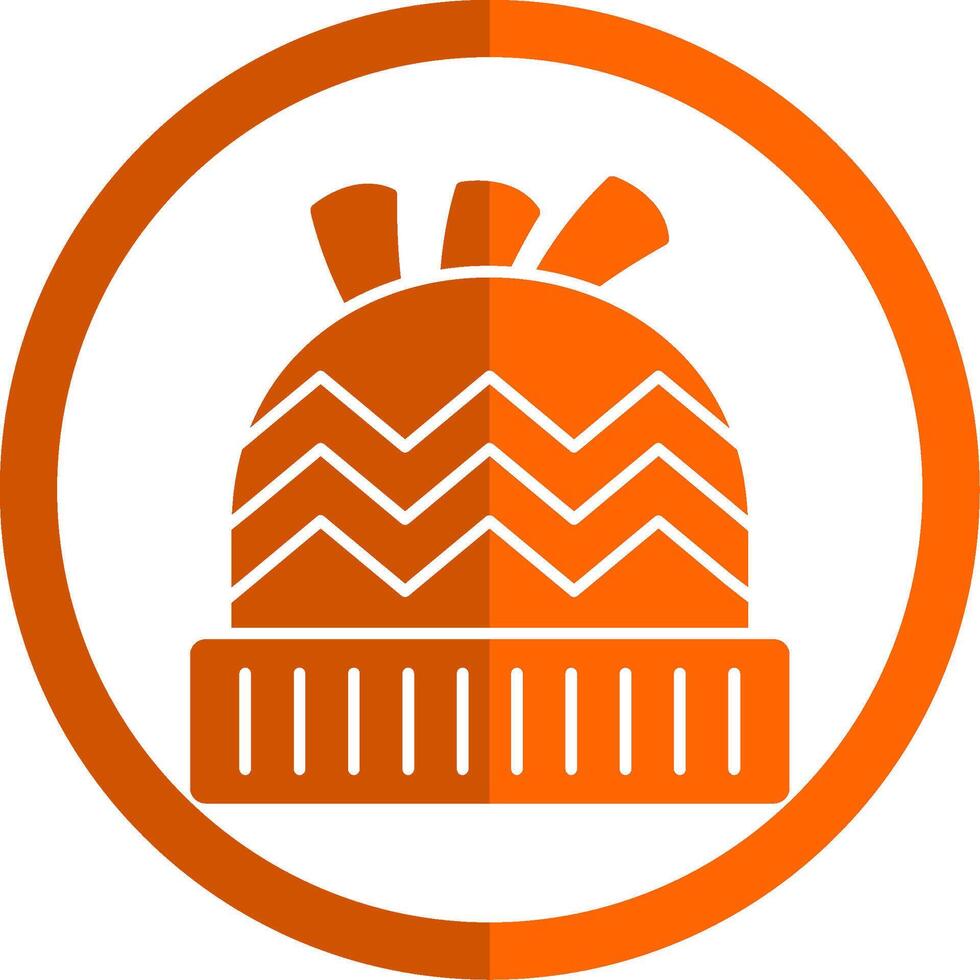 Winter Hat Glyph Orange Circle Icon vector