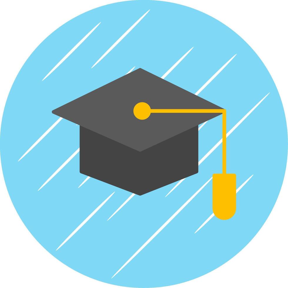 Graduate Hat Flat Blue Circle Icon vector