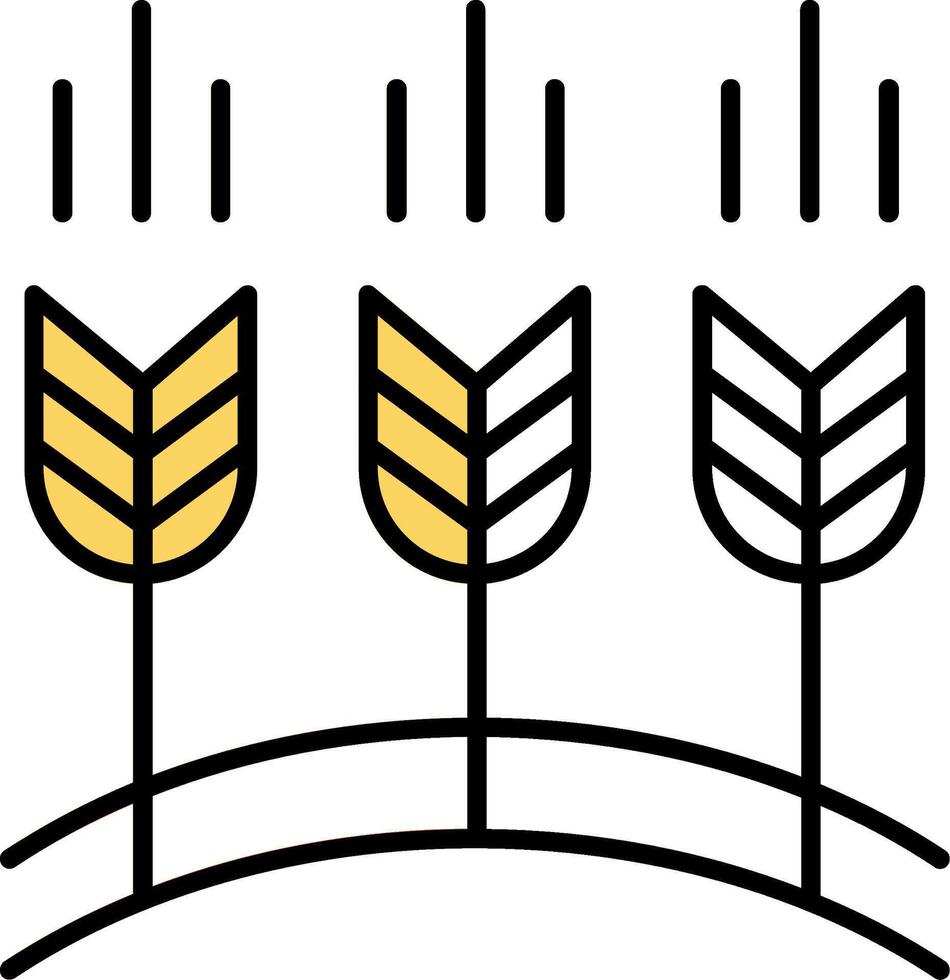 Wheat Filled Half Cut Icon vector