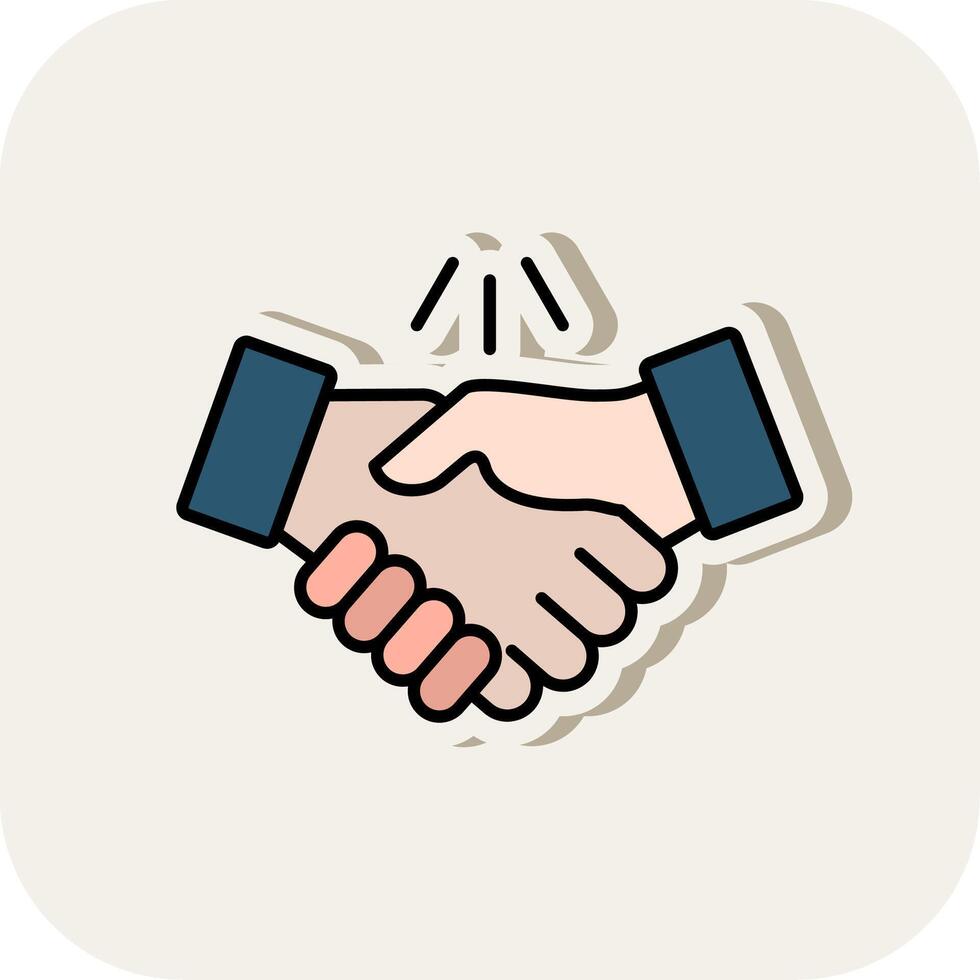 Handshake Line Filled White Shadow Icon vector