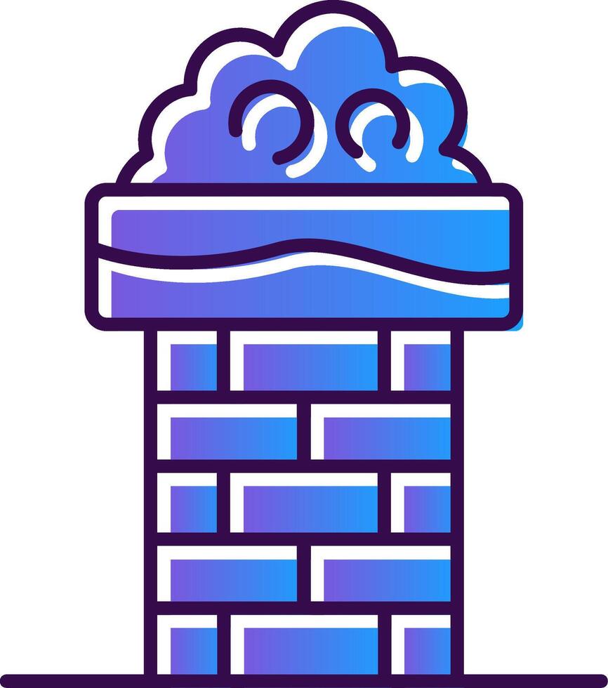 Chimney Top Gradient Filled Icon vector