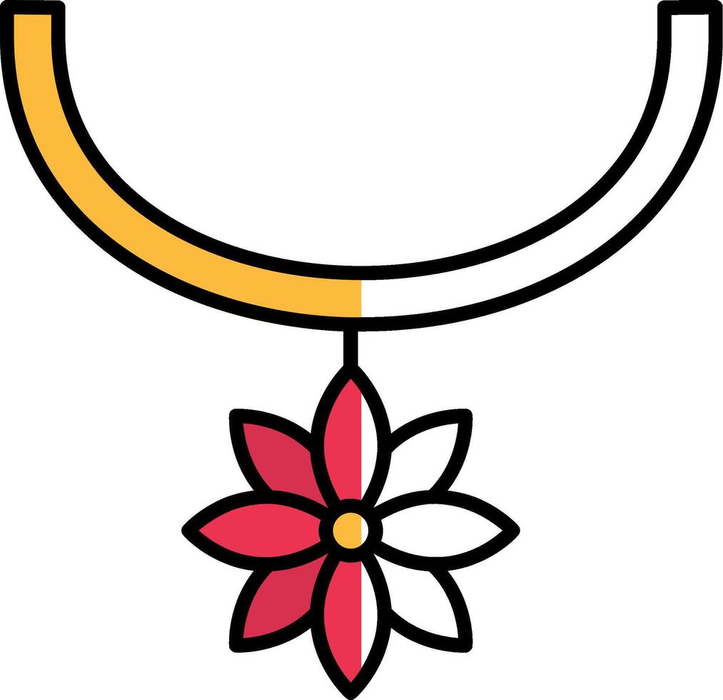 Flower Necklace Filled Half Cut Icon vector