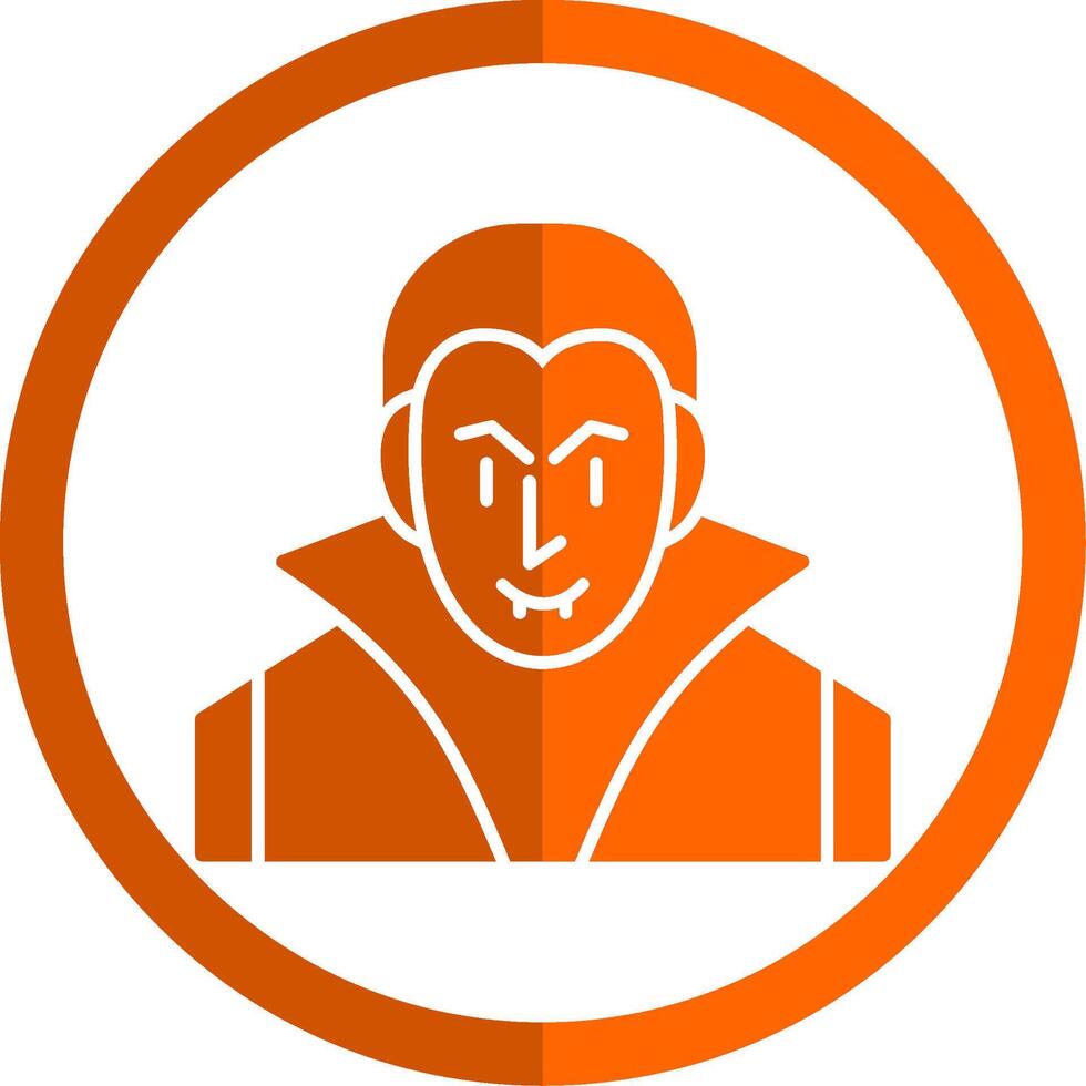 Evil Glyph Orange Circle Icon vector