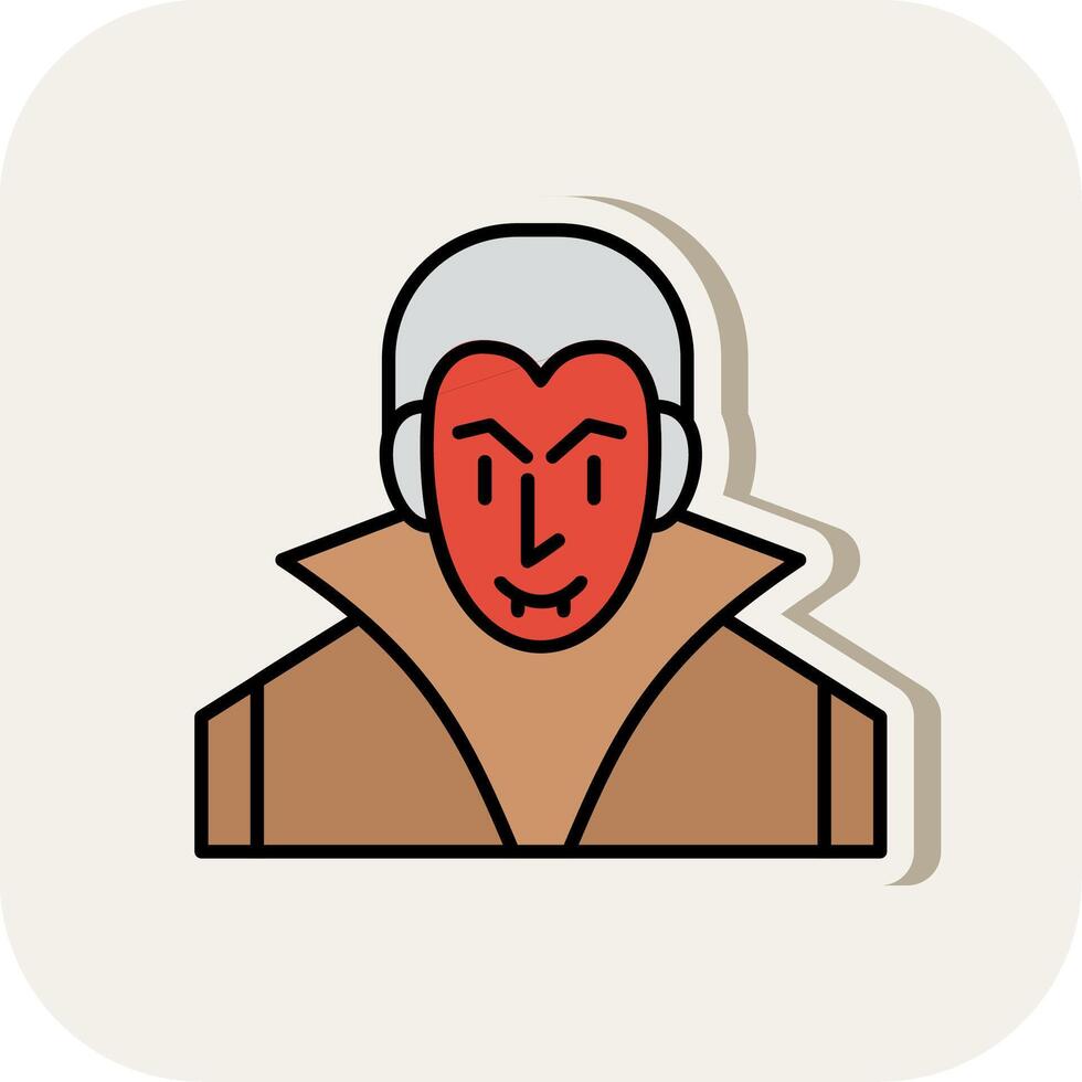 Evil Line Filled White Shadow Icon vector