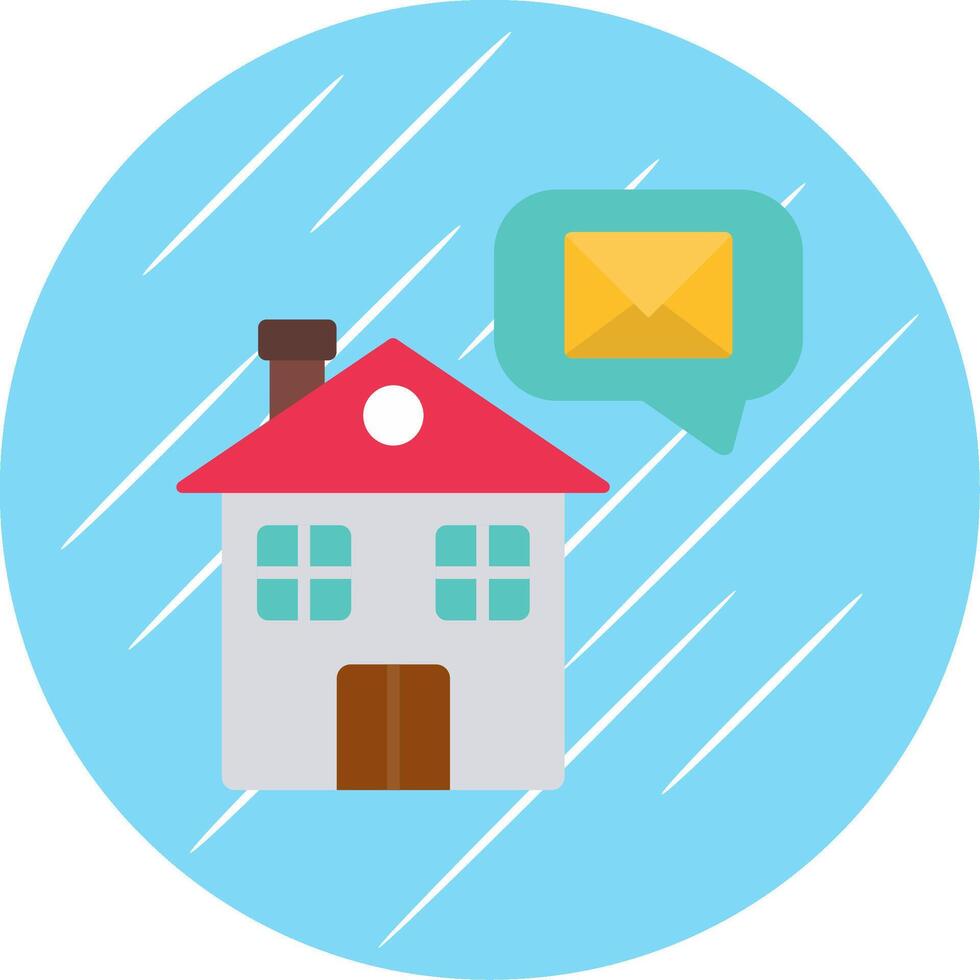 Home Message Flat Blue Circle Icon vector