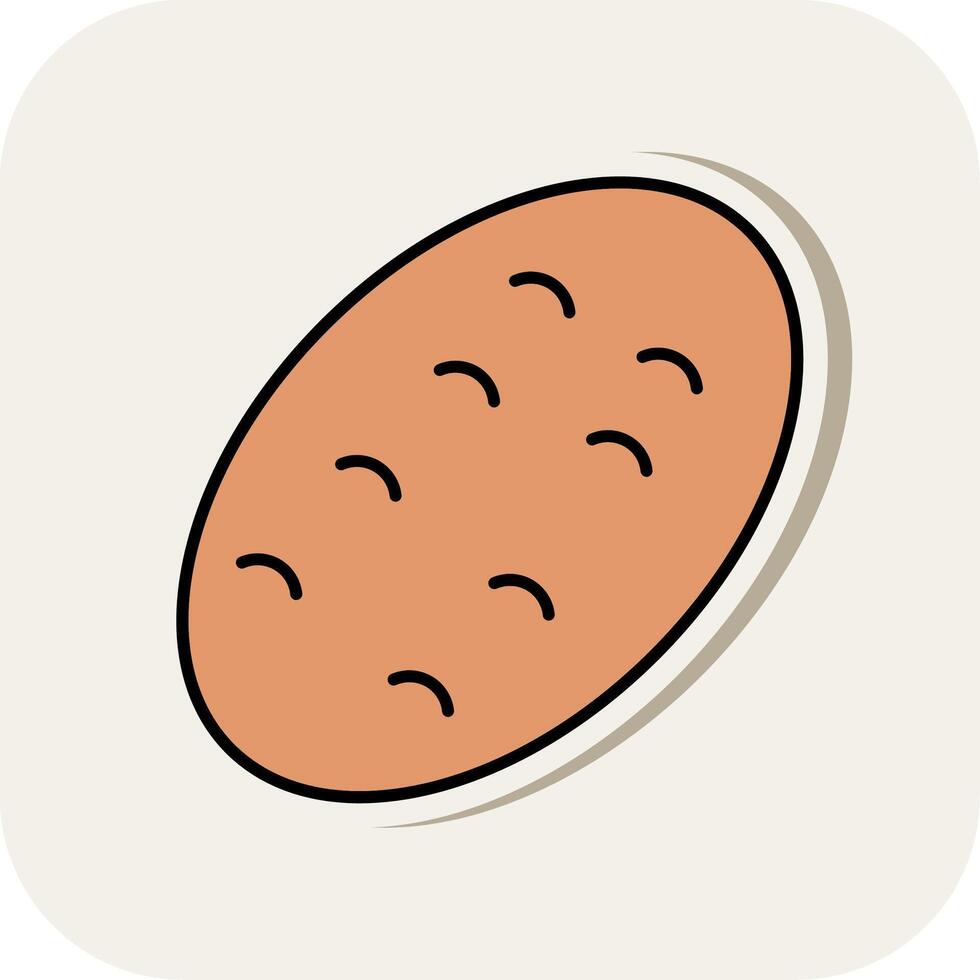potato Line Filled White Shadow Icon vector