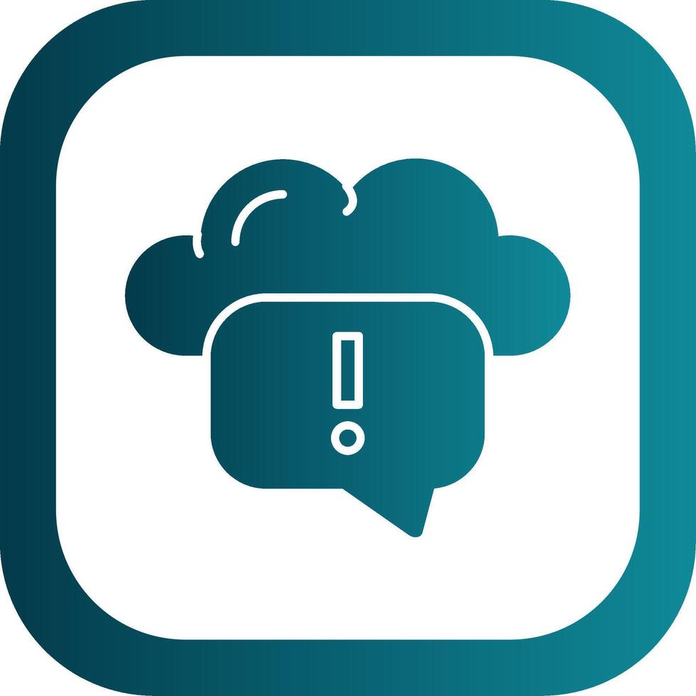 Cloud Messaging Glyph Gradient Round Corner Icon vector