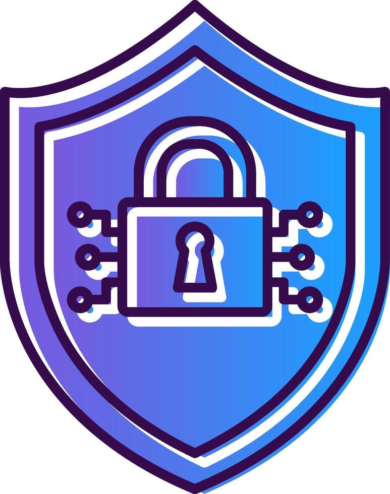 ciber seguridad degradado lleno icono vector