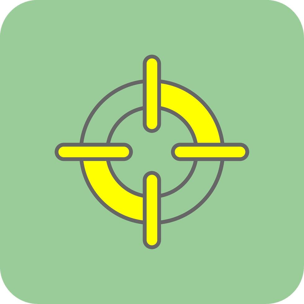 Target Filled Yellow Icon vector