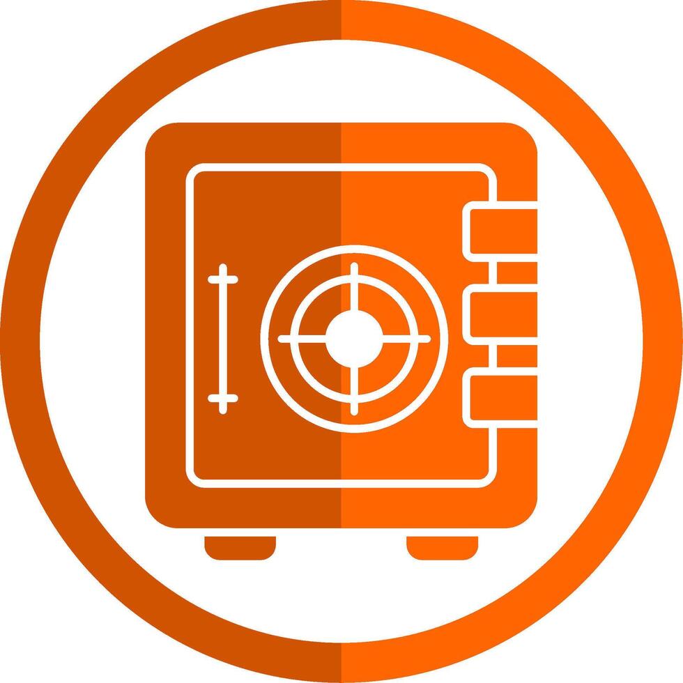 Safety Box Glyph Orange Circle Icon vector