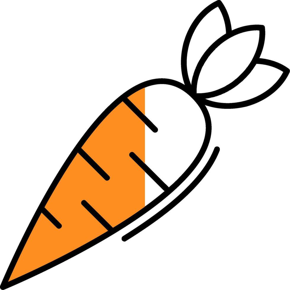 Carrot Filled Half Cut Icon vector
