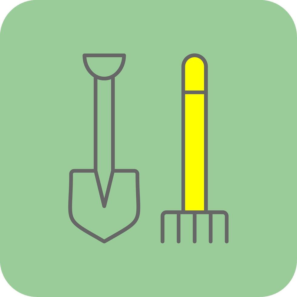 Pitchfork Filled Yellow Icon vector