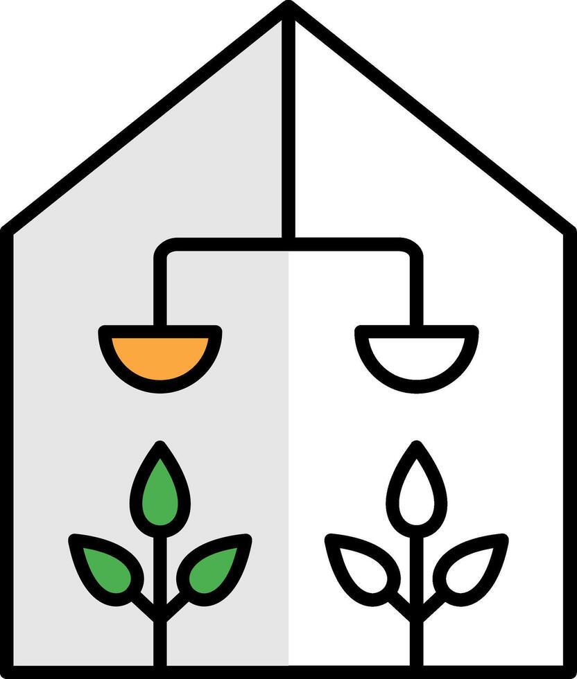 Greenhouse Filled Half Cut Icon vector