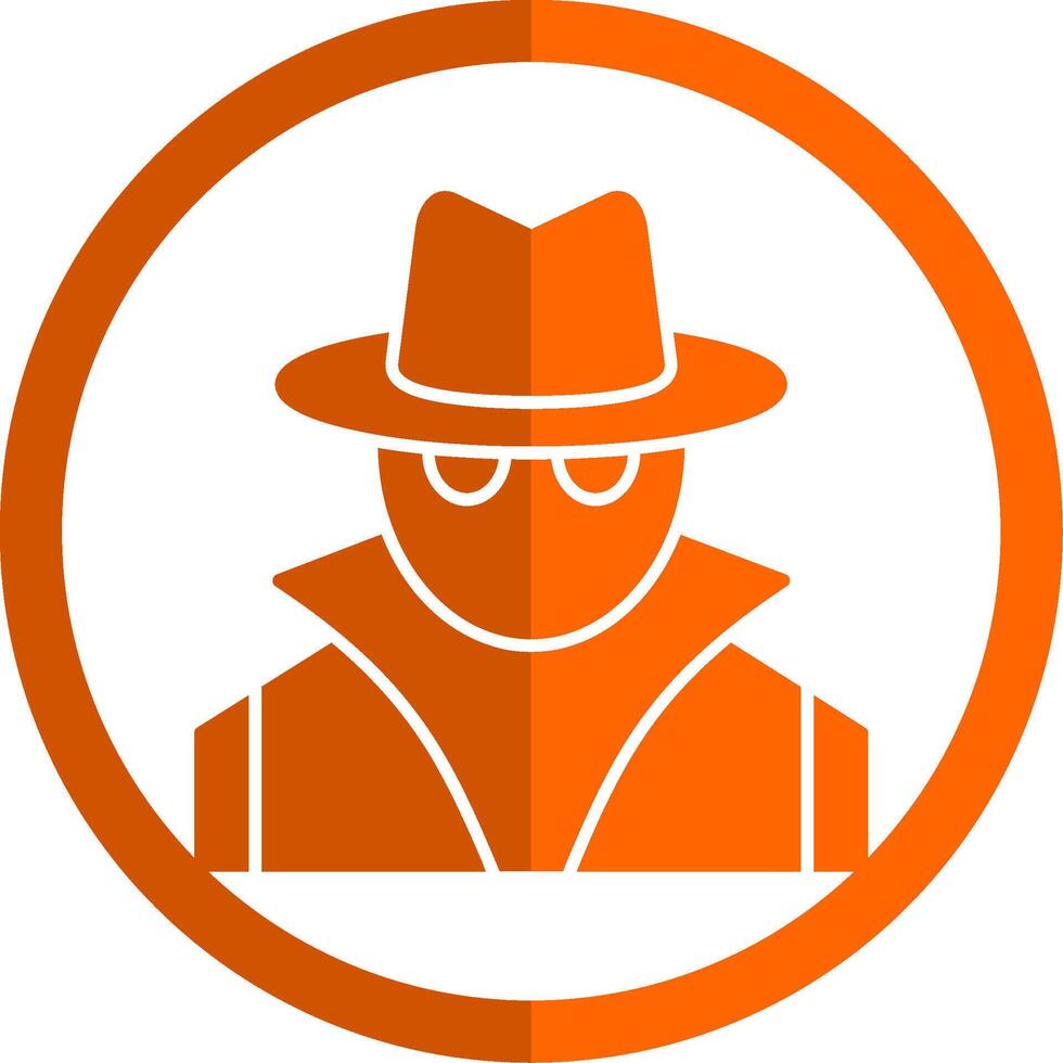 Spy Glyph Orange Circle Icon vector