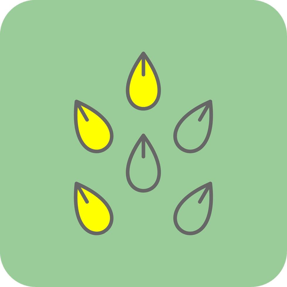 semillas lleno amarillo icono vector