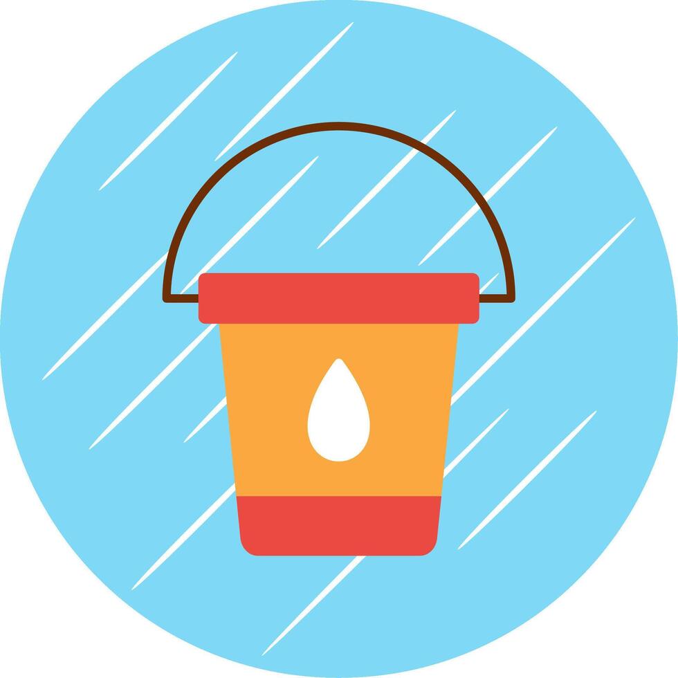 Water Bucket Flat Blue Circle Icon vector