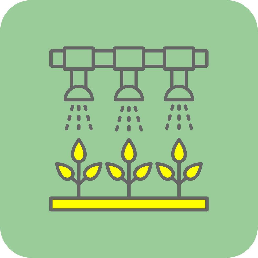 irrigación sistema lleno amarillo icono vector